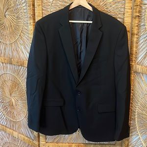 Kenneth Cole 100% Wool Black Blazer - Size 46R W40